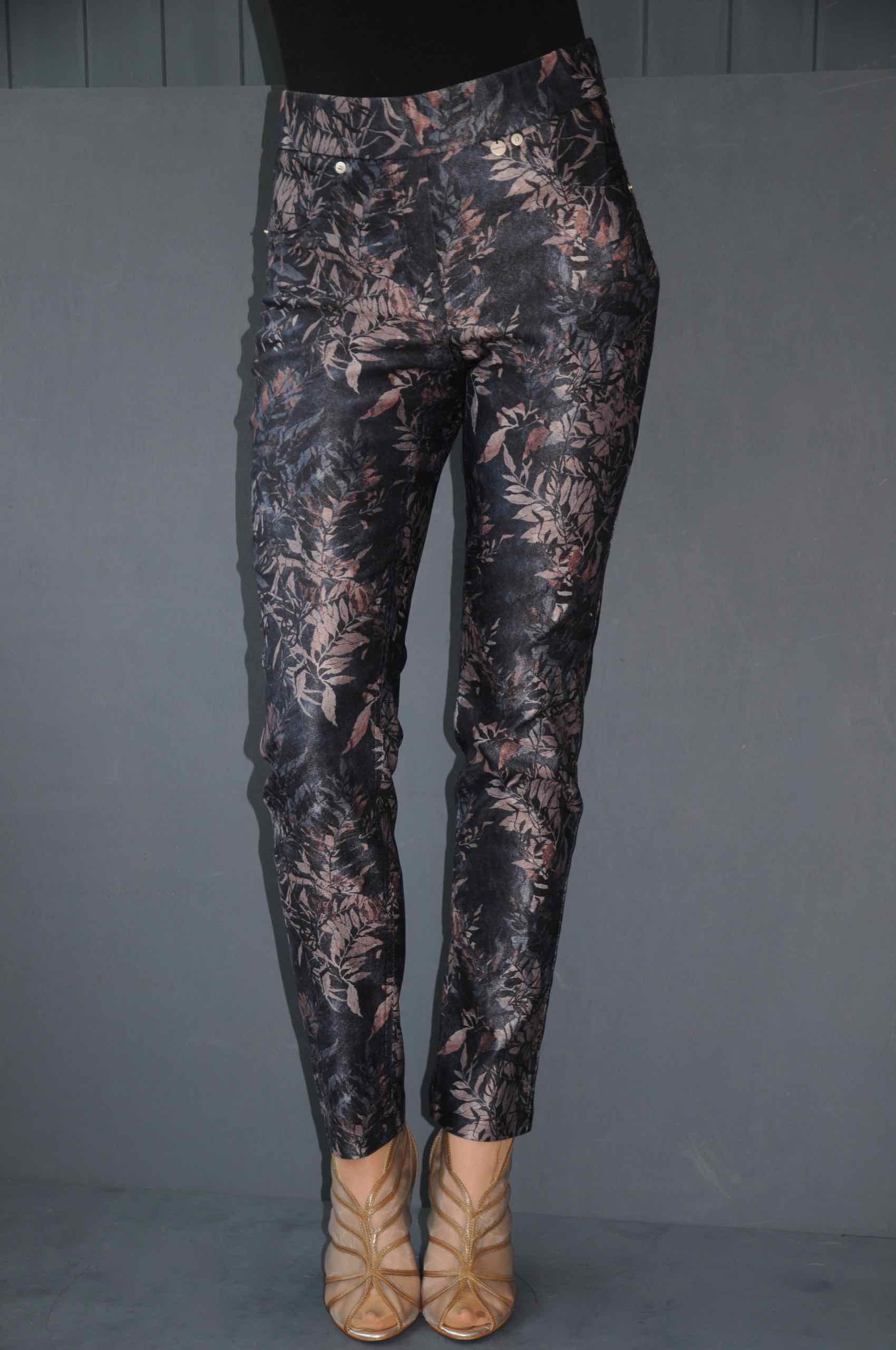 Robell Rose blue leaf trousers.col.69 52512