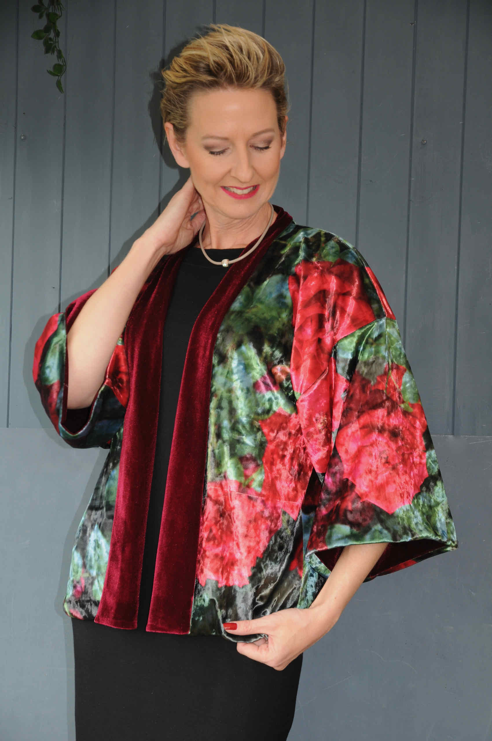 From My Mothers Garden roses reversible jacket&shrug.ROS1
