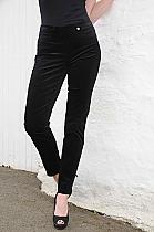 Robell Bella needle cord black slim fit trousers, col 90.52457