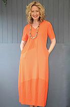 Peruzzi panelled orange dress.186