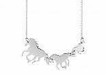 Lady Muck stainless steel galloping horse necklace. krk407