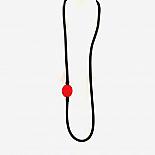 Black/red neoprene long/short necklace.049