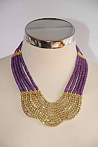 Purple and gold effect Egyptian inspired necklace. hq1507pu