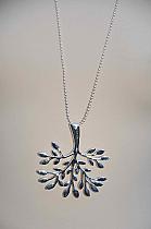 Silver effect tree of life pendant on ball chain.0695