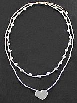 silver plate double strand necklace.031