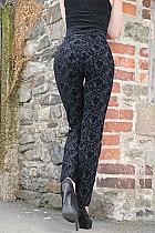 Robell Marie slim fit flocked black trousers krk140