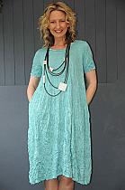 Luukaa turquoise crushed dress.0527T