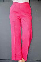 Pomodoro pink linen trousers.22412P