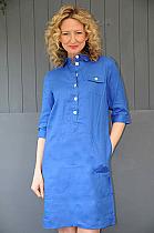 Pomodoro ocean linen shirt dress.22414B