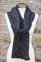 James Lakeland black/silver cable knit scarf.B15