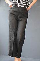 Pomodoro Black linen trousers.42304B