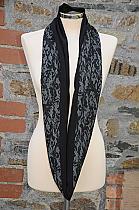 Tina Taylor Ikat black snood.1261 ALSO AVAILABLE IN GREY.