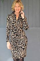 Pomodoro leopard flock dress.12255