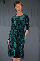 Adini Elodie navy/green velour dress.4814