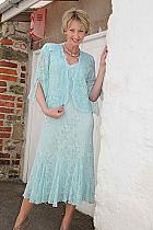 Ann Balon pale aqua lace dress with jacket.280