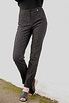 Robell Black brocade stretch trousers.51412 ALSO AVAILABLE IN NAVY AND WHITE