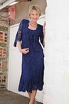 Ann Balon Serena French navy lace dress and jacket.300