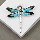 Teal dragonfly brooch.H09B