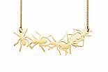 Lady Muck steel 24ct gold plated ant necklace. krk405