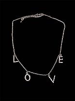 LOVE silver effect necklace.N2116