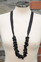 Masai Abelone black ribbon necklace.953B
