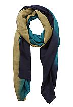 Adini ombre navy/multi wool shawl.W488