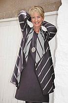Adini Hatton loose silver/mocha stripe knitted jacket.1026 Was £85 now...