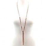 Slinky rose gold effect long plait necklace.PF082N