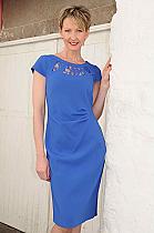 Lizabella royal blue side ruched dress.2410