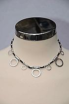 Short open ring silver effect necklace GT4