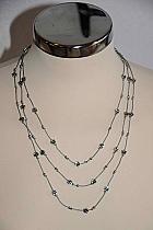 Triple strand metallic flower necklace 1500