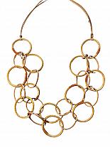 Gold hoop link necklace.N22