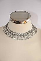 Wrapped silver effect ring necklace/choker. nc1507
