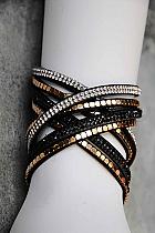 Black wrap around bracelet.BB02 ALSO AVAILABLE IN RUBY RED