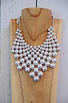 Multi ball splendid silvery necklace. krkwow 