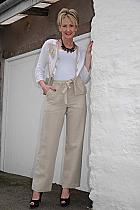 Orla Natural wide leg linen trousers.7958n ALSO AVAILABLE IN BLACK & WHITE