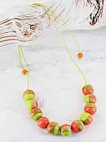 Zest wood and resin bead necklace.SB1309