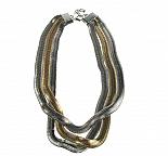 Trio Gold/silver snake chain chunky necklace.f295