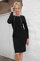 Doris Streich black zip neck jersey dress.610230