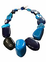 Jackie Brazil Indiana blue necklace.N33B