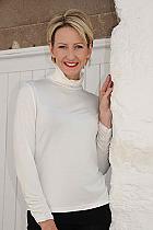 Tina Taylor cream ruched polo top.330A ALSO AVAILABLE IN BLACK AND NAVY Was 50 now...