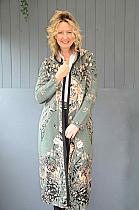 Aldo Martin moss floral long knitted coat.8865