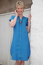 Adini Valentina bright blue shirt dress.8263 