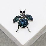 Navy crystal insect brooch.21B