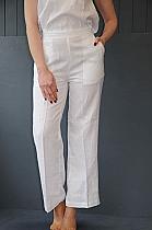 Pomodoro white linen trousers.42304W