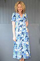B.Young blue water button dress.4533