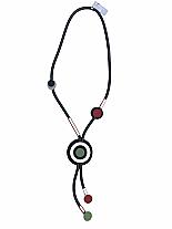 Y shape neoprene red/green necklace.TE037N