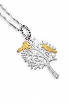 Sea Gems Silver tree/birds necklace.2813