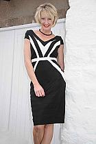 Montique black/white stripe dress.f217