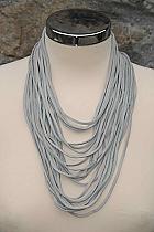 NU funky raw grey leather multi string necklace.155 Was 65 now...
